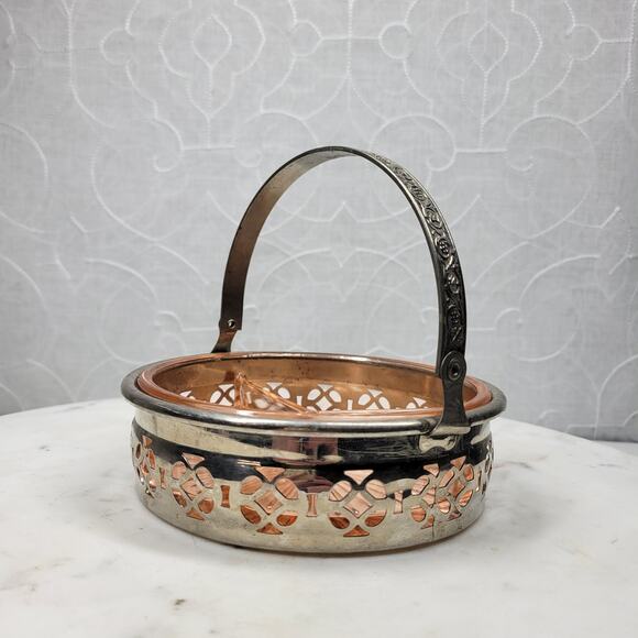 Vintage Pink Depression Handled Trinket Dish 5" Divided Relish Serving Tray - Picture 5 of 12